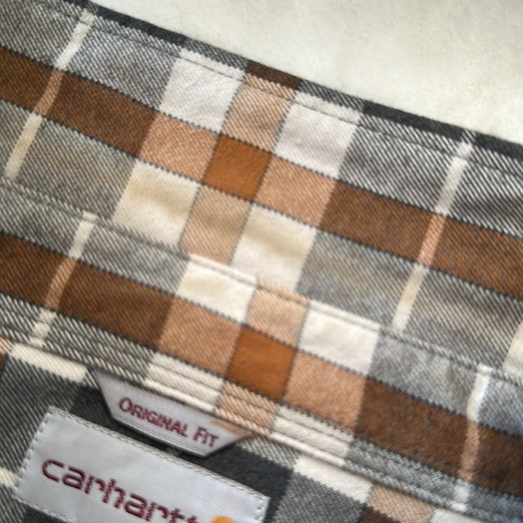 CARHARTT Hubbard Original Fit Plaid Flannel Shirt Heavy Work Wear Casual Size XL - Picture 13 of 14